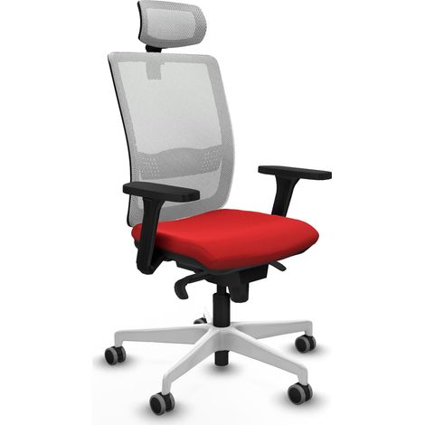 Chaise de bureau piqueras y crespo Haches blanc rouge mousse (1/2)