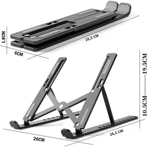 Verstellbarer, faltbarer Laptopständer, tragbare Basis für MacBook Air und Pro, praktisches Zubehör aus ABS-Kunststoff (1/5)