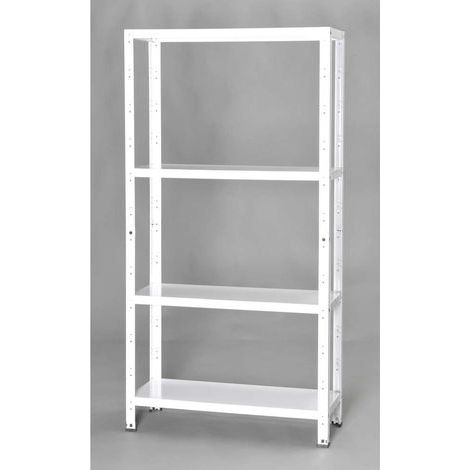 scaffale in metallo bianco ad incastro con 4 ripiani, 75x30x145 cm -grima (1/5)