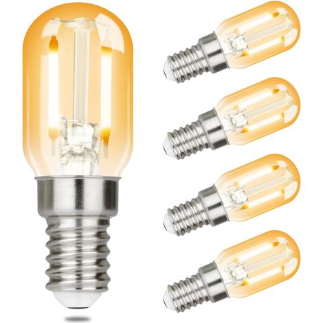 GBLY 4er pack E14 LED Warmweiss Glühbirne - T22 Vintage LED Lampen 2W Retro Edison Sockel Birne 2700K Warmweiß Leuchtmittel Energiesparlampe E14-Fassung Kühlschranklampe Nicht Dimmbar Light Bulb