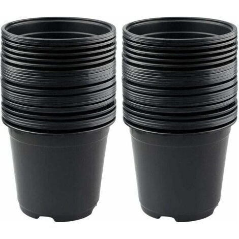 Lot de 50 Pots de Fleurs en Plastique Noir de 15 cm pour Plantes succulentes, légumes et boutures zhuoxuan