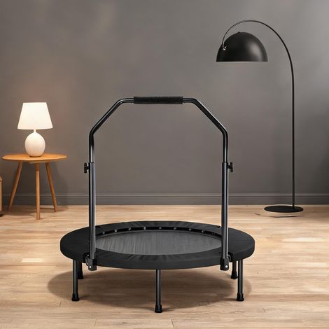 Trampoline d'intérieur pliable avec guidon ajustable 101 cm acier (1/5)