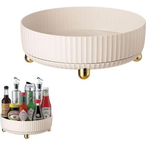 Plateau Tournant 360°Rotatif Plateau Tournant Frigo Porte Epices Rotatif pour Réfrigérateur Cuisine Salle de Bain (1/5)