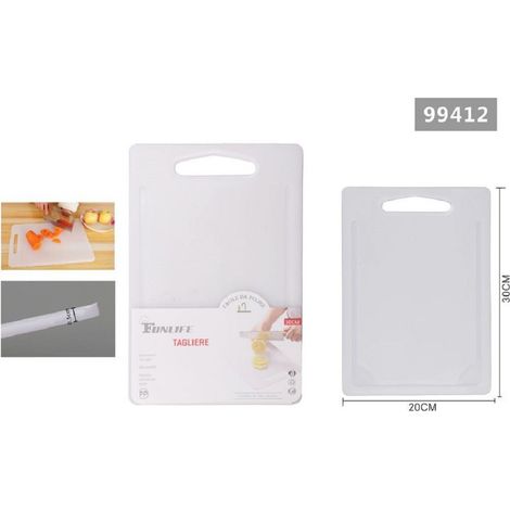 Kaela - Tagliere Plastica Con Canale Scanalatura 30x20x0.5cm Frutta Verdure Cucina 99412 - (1/3)