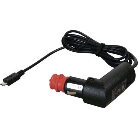 Chargeur allume-cigare compatible avec smartphone tablette - 1.8m - Micro-USB - coude