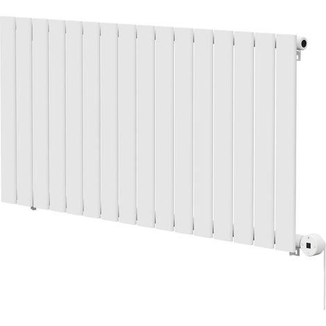 Hudson White 600mm x 1212mm Horizontal Digital Thermostatic Electric Single Panel Radiator (1/5)