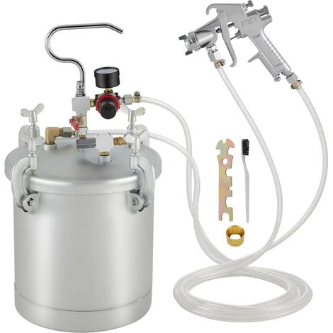 Réservoir de peinture sous pression 10L – pot de peinture à alimentation sous pression – pistolet avec buse 3 mm – pour application de peinture