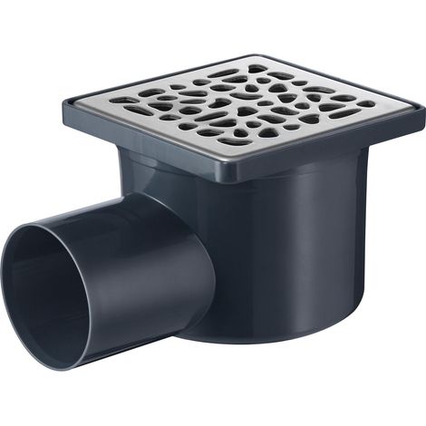 Wirquin – Siphon de sol douche à l'italienne 10x10 – Grille inox galets – Débit 24 L/min – Pente intégrée 2° pour évacuation efficace