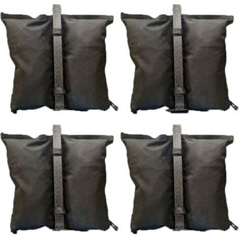 4 sacs de lestage pour tonnelle, résistants à l'eau et à l'usure, jusqu'à 8 kg par sac, avec sangles auto-agrippantes, pour tiges jusqu'à 4,5 cm (1/4)