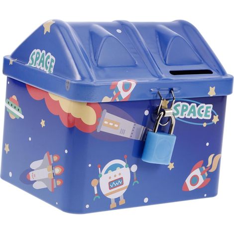 Tirelire Astronaute avec Cadenas Boîte à Économies pour Garçon Fille Coffre-Fort Portable Décoratif Cadeau (1/5)