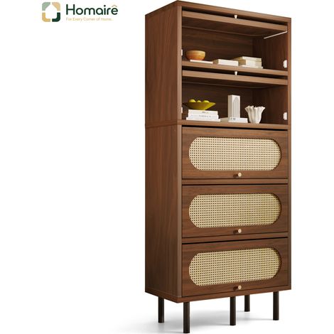 Kleiderschrank Walnuss aus Polyester 80 x 40 x 163 cm HOMAIRE (1/5)