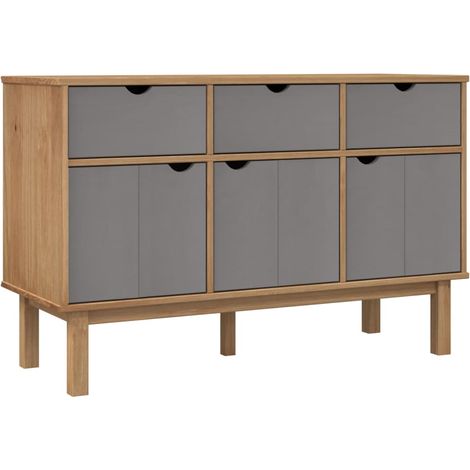 Maison Exclusive - Credenza OTTA Marrone e Grigio 114x43x73,5 cm in Legno di Pino