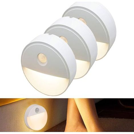 Veilleuse à détecteur de présence, lampe de chevet, lampe d'ambiance pour armoire, lampe de nuit intelligente à détecteur de lumière pour couloir (1/5)