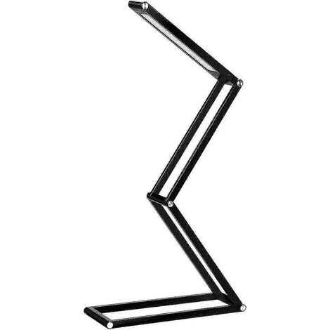 Lampe de bureau LED, lampe de table pliable sans fil rechargeable par USB, tête de lampe pivotante, 3 modes de luminosité réglables pour chambre, bureau, université, camping (noir) (1/5)