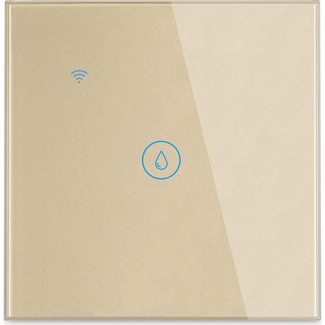 Interrupteur de Chauffe-Eau Sans Fil, Commande par APP et Voix, Écran Tactile, Panneau en Verre Anti-Humidité, 20A 4000W Doré, pour Maison et Hôtel (1/5)