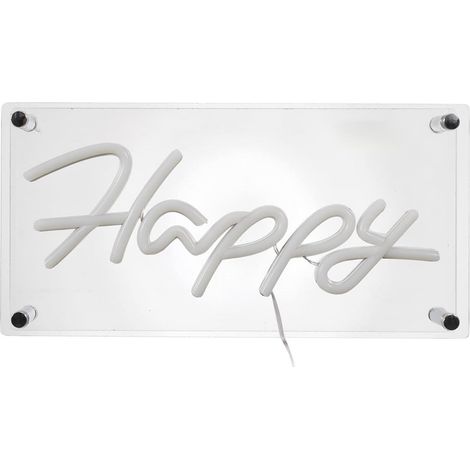 Lampe led effet neon décorative acrylique happy bleu avec port USB (1/5)