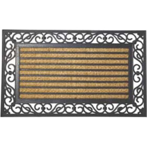 Zerbino steel gomma e cocco intarsiato natural - cm.45x75 Lady doc
