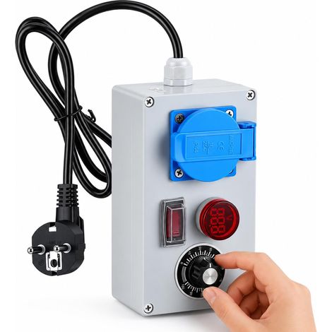 Variateur de Vitesse pour Moteur 220V 4000W Régulateur de Tension avec Grand Écran LED, Contrôleur de Vitesse 18A pour Ventilateur Meuleuse Souffleuse Perceuse, Protection Surcharge, Prise EU (1/5)