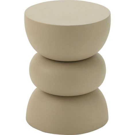 Table d'appoint design fer ivoire élégance beige pour salon - Ivoire beige clair mat (1/5)