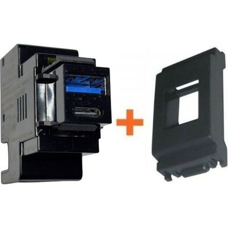 Perry presa USB A + C 3A compatibile Vimar Idea grigia - 1MCUSB002A