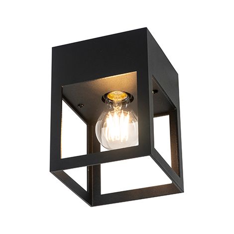 QAZQA Lampada da soffitto cela - Moderno - Alluminio - Nero - Quadrato Max. 1 x Watt (1/5)