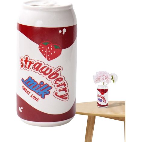 Vase à Fraises au Design Unique, Vase à Fleurs de Haute qualité idéal pour n'importe quel espace, vase à champignons, grands vases de sol Boîte en céramique élégante aux fraises et aux ce (1/5)