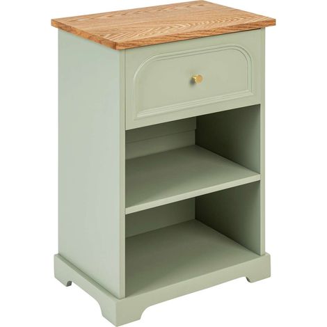 Table de chevet 1 tiroir et 2 étagères en bois MOHEA (1/5)