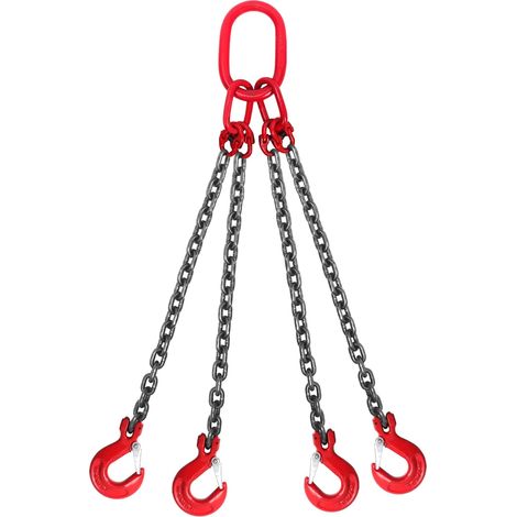 Élingues en Chaîne 4 Brins, 8mm x 1,45 m, Capacité 6.4T (1/5)
