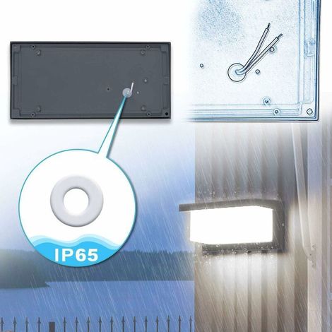 Applique murale LED 12W IP65 – Aluminium anthracite, blanc froid 1200LM – Éclairage entrée, jardin ou terrasse