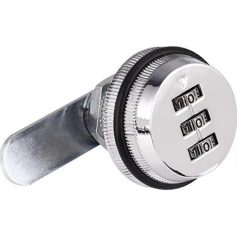 Serrure à combinaison à 3 chiffres, 30 mm, en alliage de zinc, pour tiroir, boîte aux lettres, armoire, boîte à outils, armoire vitrée, coffre-fort. (1/5)