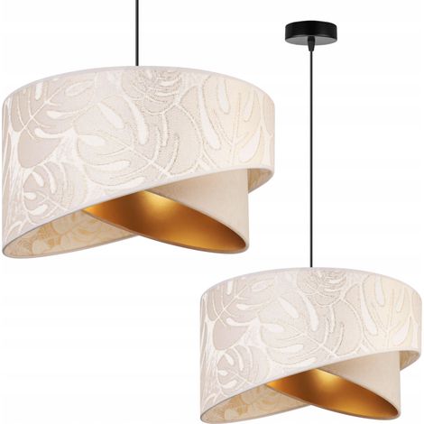 LAMPADA A SOSPENSIONE, PARALUME INCLINATO, FOGLIE, 45 cm
