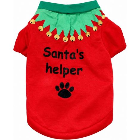 T-shirt de Noël pour chien, vêtements pour animaux de compagnie pour Teddy Bichon Poméranien, XS SML XS - Écharpe de Noël (1/5)