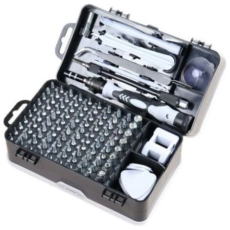 Kit de tournevis 135 en 1, tournevis magnétiques de précision, embouts Torx, outils multifonctions isolés, kit d'outils à main pour la réparation de téléphones portables (gris) (1/5)