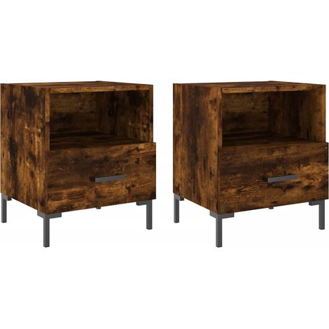 Maison Exclusive - Mesita noche 2 uds madera ingeniería roble ahu