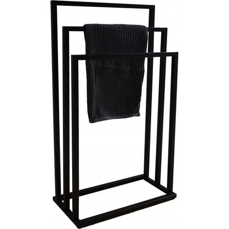 Badezimmerhalter Handtuchhalter 3 Arme schwarz (1/5)