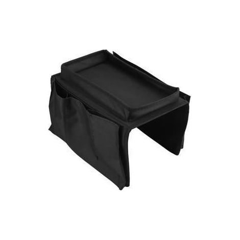 Organisateur de canapé - Accoudoir TV - Tissu Oxford 600D - Noir - Avec porte-gobelets