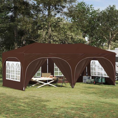 Carpa Plegable para Fiestas 575 x 288 x 245 cm Marrón