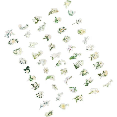 Vignettes Fleurs Naturelles Autocollantes - Stickers pour Journal, Scrapbooking & Cartes DIY - Lot de 100 Pièces (1/5)
