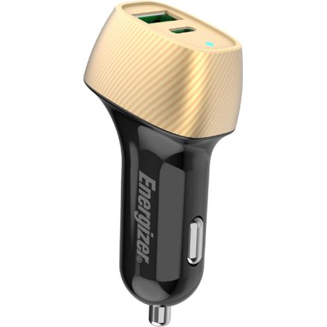 Energizer Ultimate - Caricabatterie da auto USB-C e USB-A 38W PD + QC3.0 (Oro/Nero) (1/5)