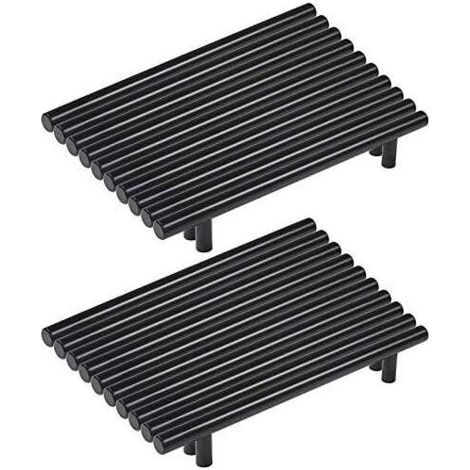 Lot de 20 poignee de meuble cuisine noir en acier inoxydable poignée meuble noir en T Bar Bâton Cuisine,Ø 12mm (Hole Centers:160mm) (1/5)