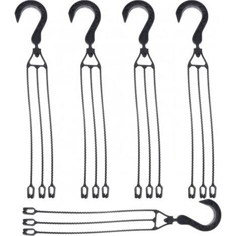 5er-Pack Hängekette aus Kunststoff für Blumentöpfe, 360° drehbarer Hängekorbhaken, Blumentopfhalter (Schwarz) (1/5)