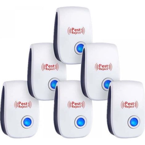 6-Pack Ultrasonic Indoor Pest Repeller, Anti-Mosquito/Mice/Cockroach/Rodent/Ant/Spider/Insect, YMYNY