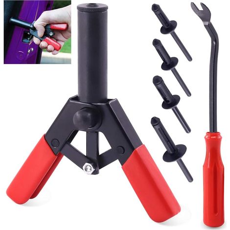 K384 42 Piece Plastic Riveter Set, comes with 40 assorted poly rivets and rivet remover, perfect for automotive applications (1/5)