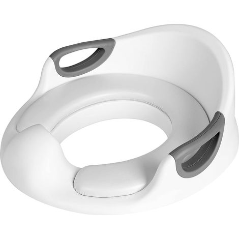 Child Toilet Reducer, Baby Toilet Seat, Child Toilet Seat, Non-Slip Toilet Reducer, Round/Oval Toilet with Handle/Cushion/Backrest, Easy to Clean, White (1/5)