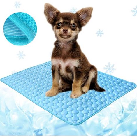 Alfombrilla refrescante para perros y gatos，70x55cm，Alfombrilla refrescante，Alfombrilla de seda helada，Alfombrilla refrescante para mascotas，Azul (1/5)