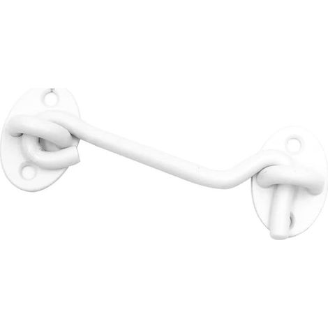 Crochet Coupe-Vent,Crochet de fenêtre,loquet de Porte de Grange épaissie Solide de 4 Pouces,idéal pour Porte coulissante,Salle de Bains, fenêtre (Blanc) (1/5)