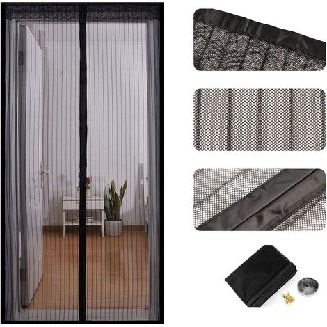 Moustiquaire de Porte Magnétique, Fermeture Automatique Rideau Mailles Ultra Fines Anti insectes Mouche Moustique, Aimants Puissants (110 x 210 cm) (1/5)