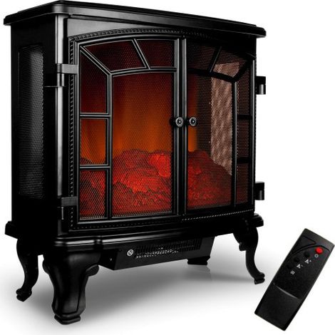 Cheminée chauffage électrique 2000W Noire Superbe design (1/5)