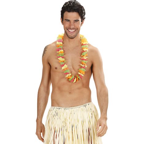 Collier hawaïen Fleurs d'Hawaï Couleurs néon (1/4)