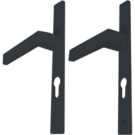 Kintech – Garniture dublin sur plaque 26mm – Aluminium gris RAL7016 mat – Saillie normale – Entraxe 70mm pour installation facile
